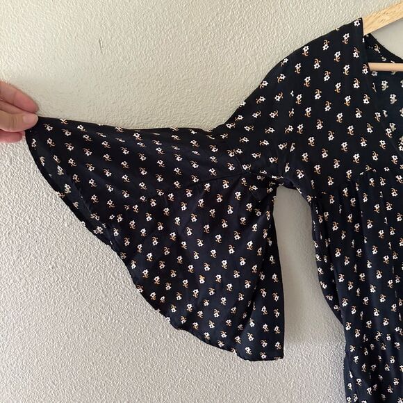 Faithfull The Brand X Anthropologie Fresa Floral Tunic Dress Black Size 2 - Picture 5 of 8